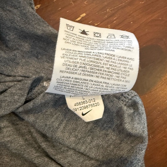 Nike Women's Gray V-Neck Tee with Black Accents - Picture 4 of 4